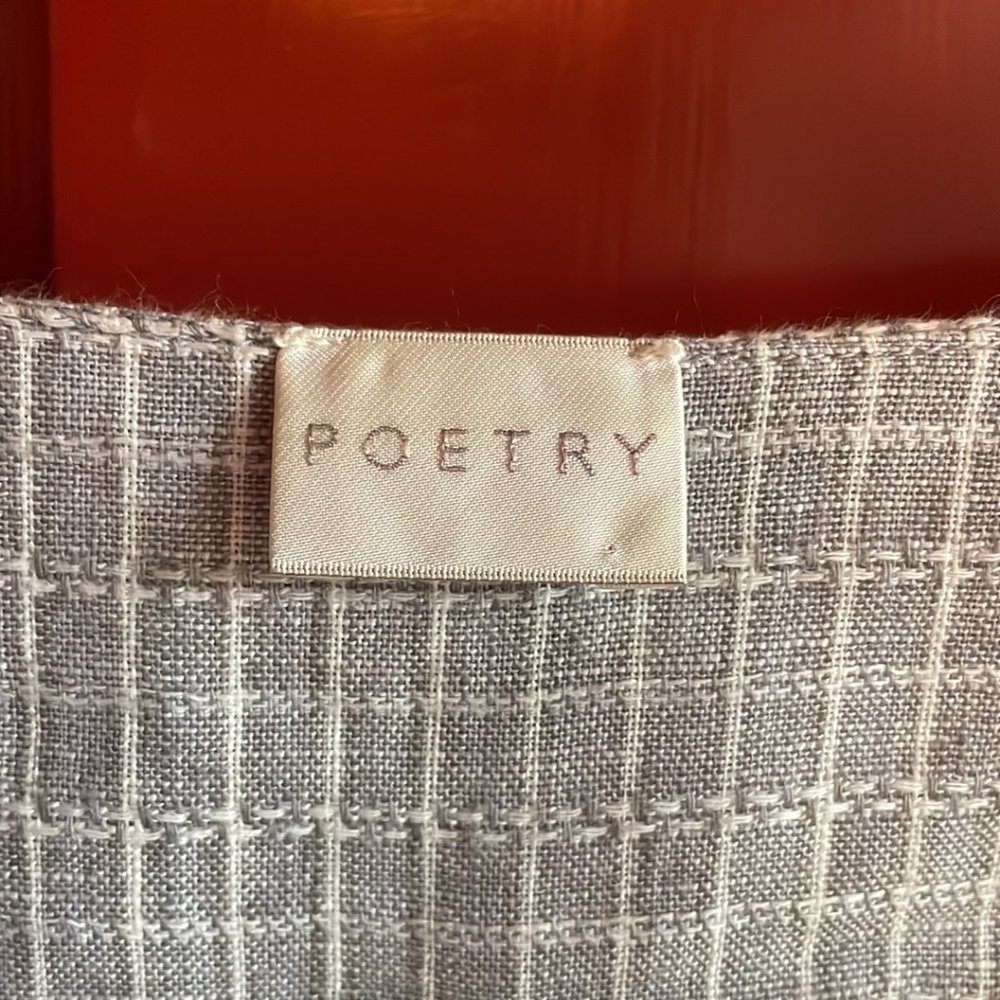 Poetry Size 12/14  Grey/White Linen Kimono - Picture 6 of 8